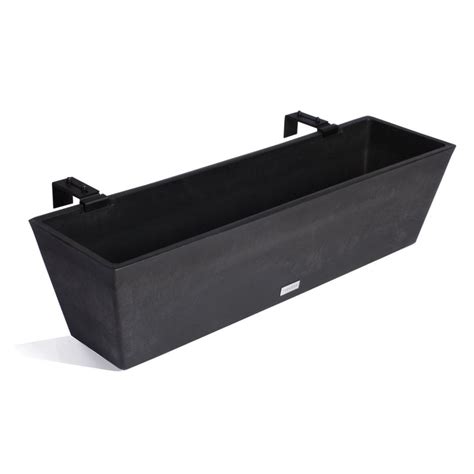 black metal plant box|black railing planter box.